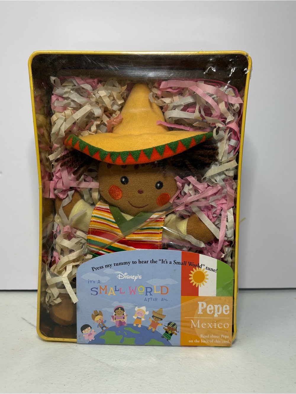 Disney It's A Small World After All Mexican Rag Doll Pepe In Tin JC Penney 2001
